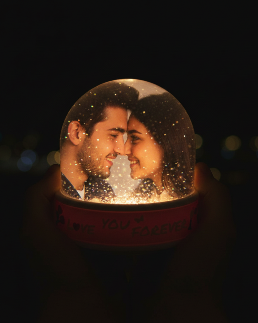 Müzikli Love Fotoğraflı Kar Küresi