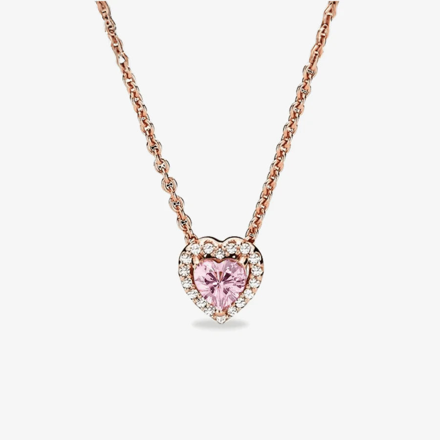 Pembe Taşlı Pandora Kolye