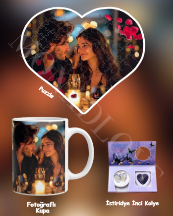 Puzzle + Kupa + İstiridye İnci Kolye