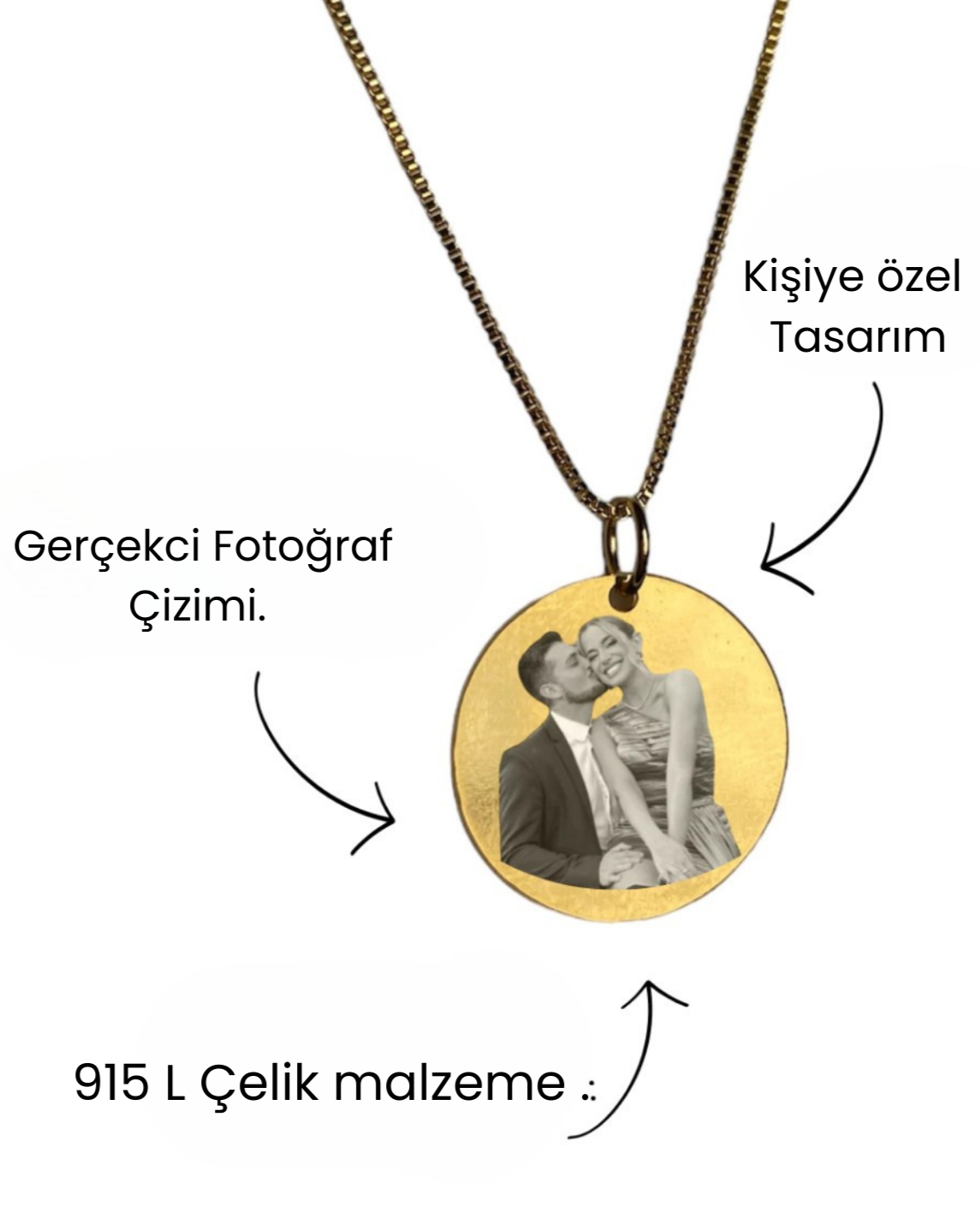 Kişiye Özel Fotoğraflı Kolye