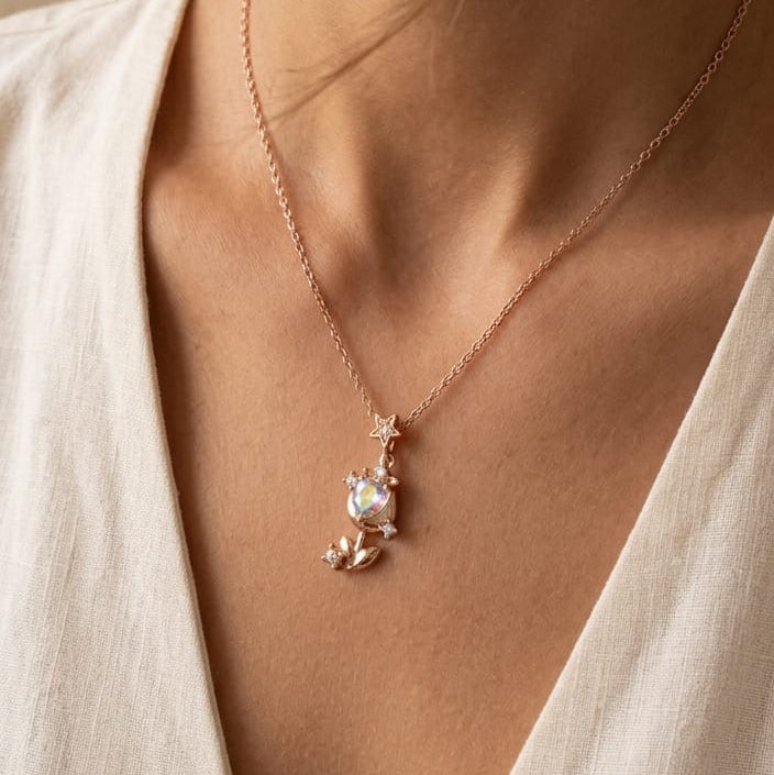 Heart Glow Rose Kolye