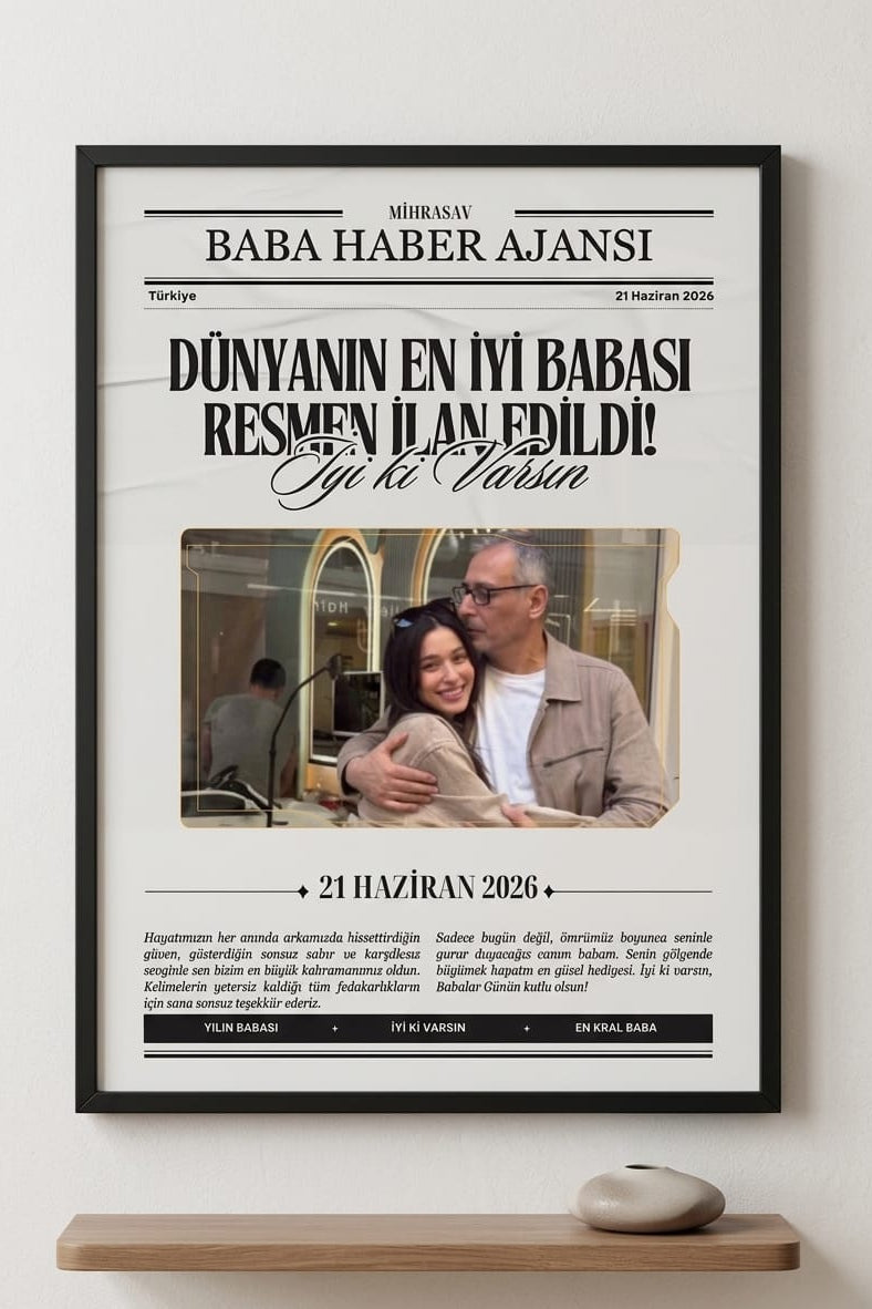 Kişileştirilmiş Babalar Günü Gazetesi