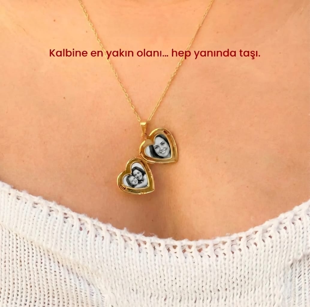 Kapaklı Kalp Kolye