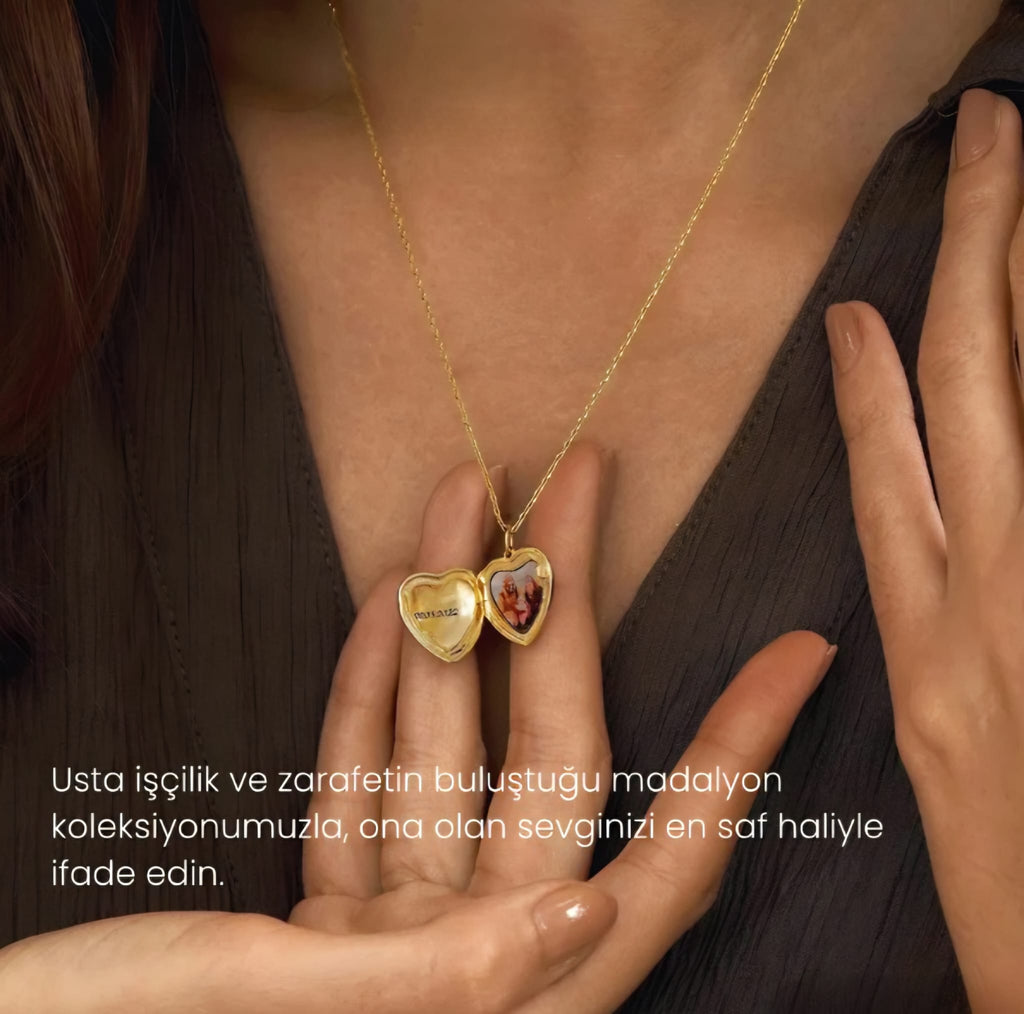 Kapaklı Kalp Kolye