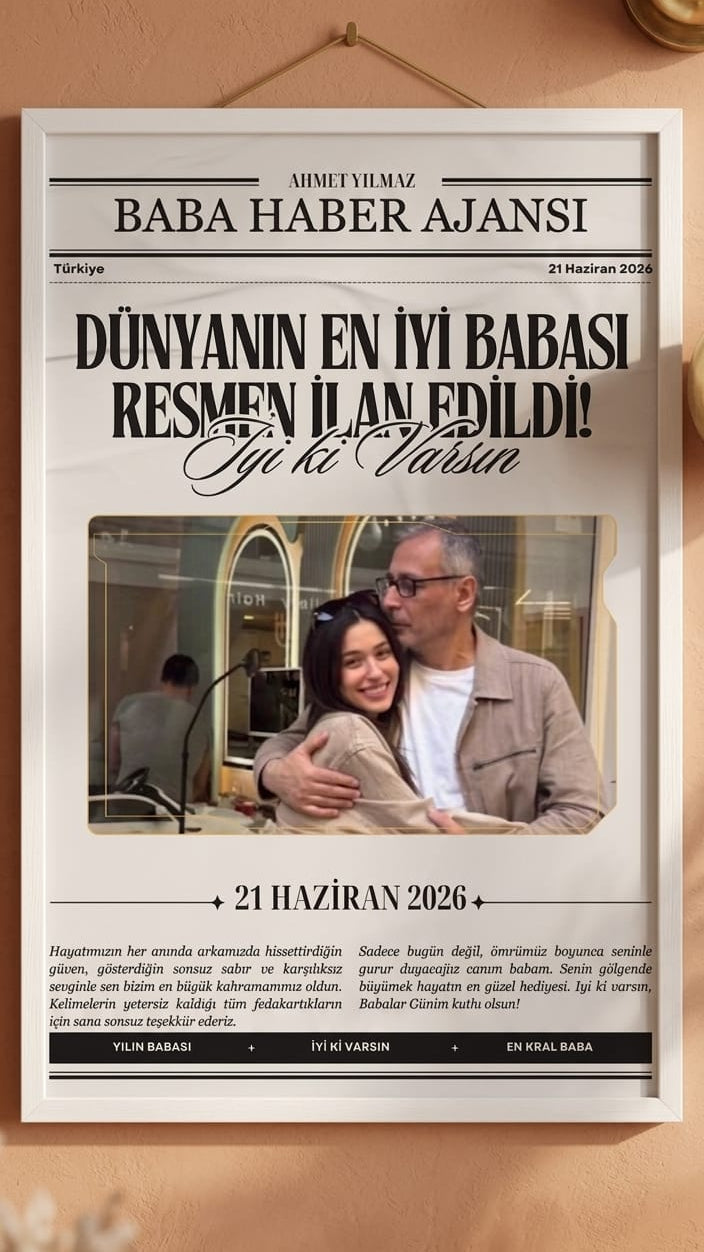 Kişileştirilmiş Babalar Günü Gazetesi