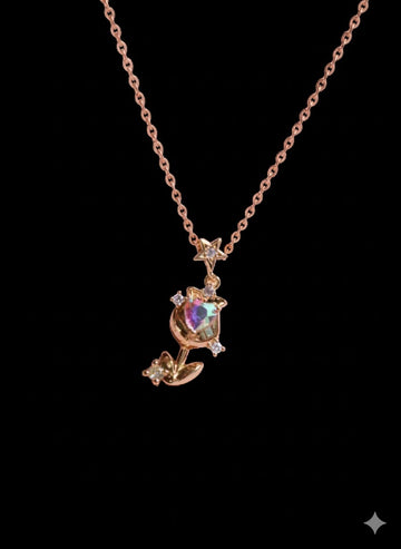 Heart Glow Rose Kolye