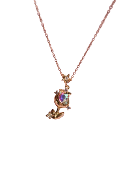 Heart Glow Rose Kolye
