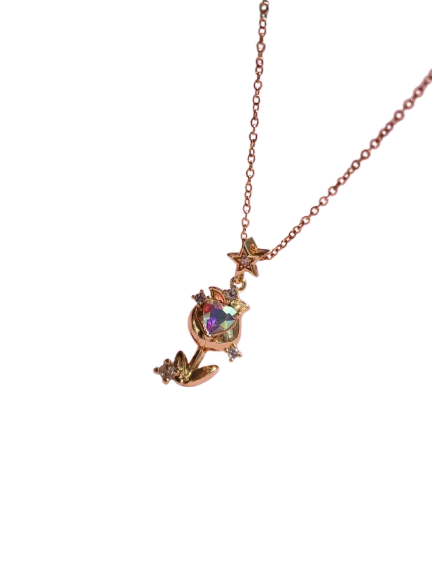 Heart Glow Rose Kolye